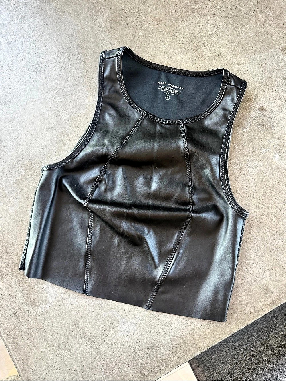 NWOT Good American Leather Tanktop
